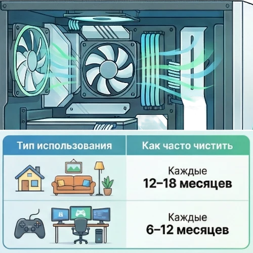 Иллюстрация графика регулярной чистки компьютера