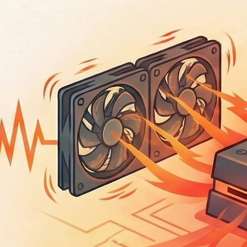 Иллюстрация сильного шума вентиляторов игровой приставки