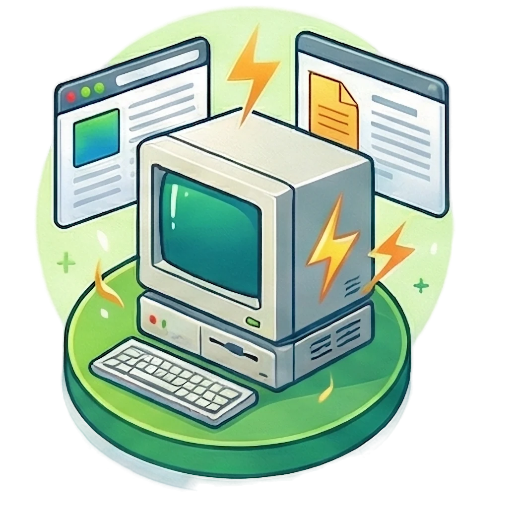 Иллюстрация преимуществ Linux для старого компьютера, безопасности и экономии