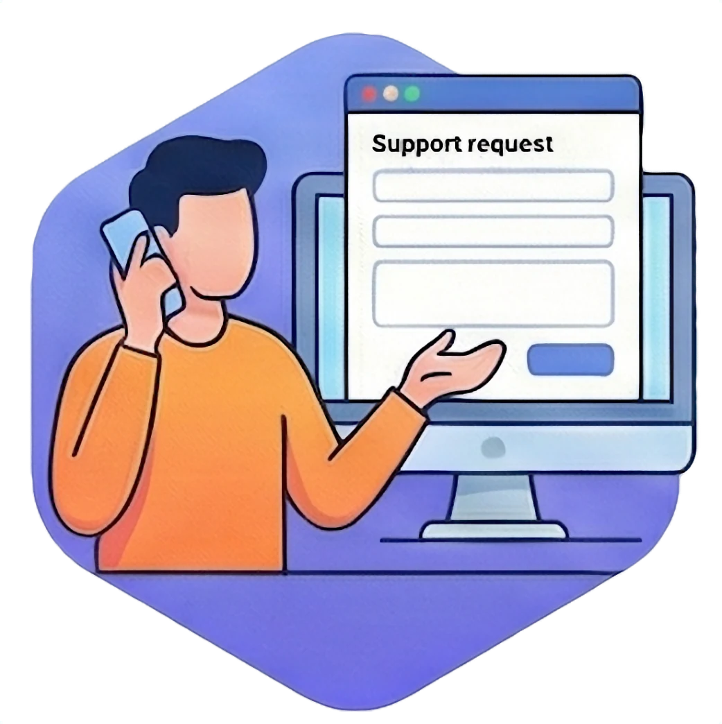 Иллюстрация заявки на удалённую настройку через телефон и сайт