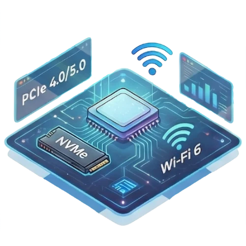 Иллюстрация нового компьютера с современными интерфейсами
