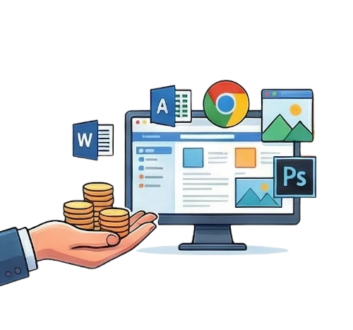 Иллюстрация выбора между апгрейдом компьютера и покупкой нового